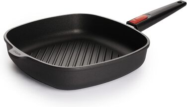 Сковорода-гриль Woll Nowo Titanium 28x28 см з рифленим дном, антипригарна, знімна ручка, для газових, електричних, склокерамічних, галогенових плит