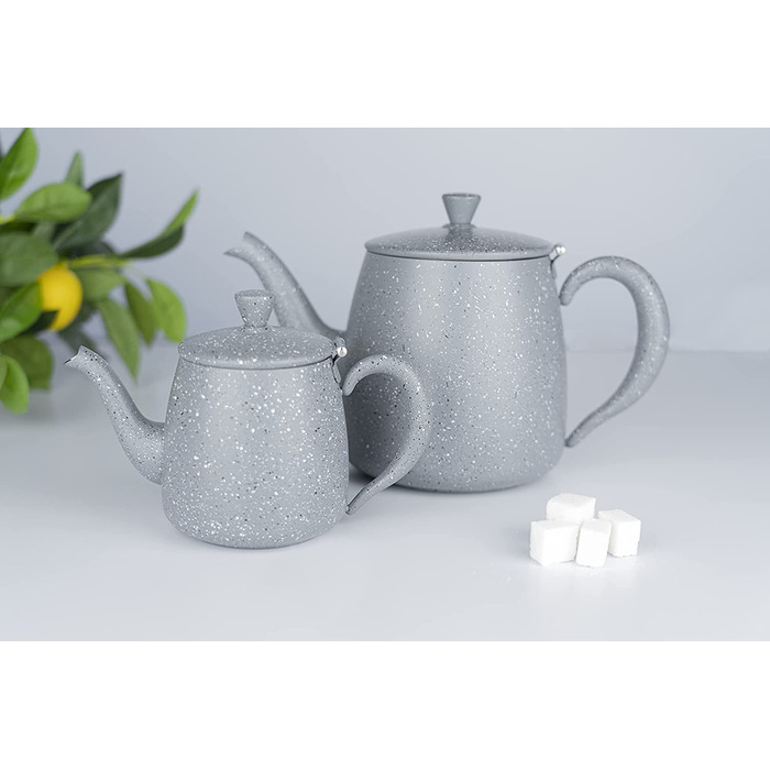 Чайник із нержавіючої сталі Café Olé PT-048GG, 1.35 л, сірий граніт, преміум-якість, безкапельний носик, порожнисті ручки, відкидний кришка