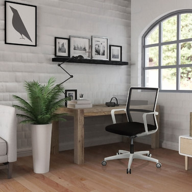 Офісне крісло / поворотне крісло MOVE-TEC NET 3D сітка біла / чорна hjh OFFICE