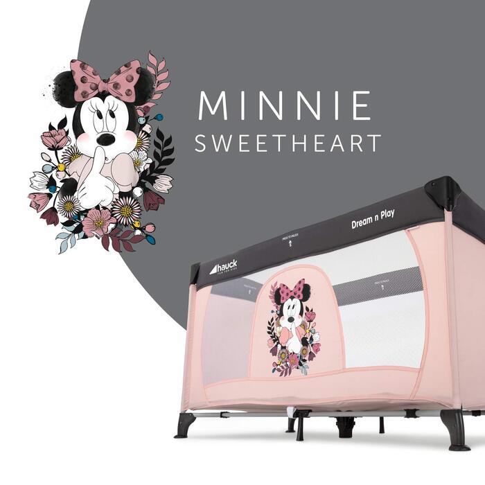 Дитяче дорожнє ліжечко Hauck Dream N Play Disney Minnie, складане, з сумкою, для дітей від народження до 15 кг, 120x60 см