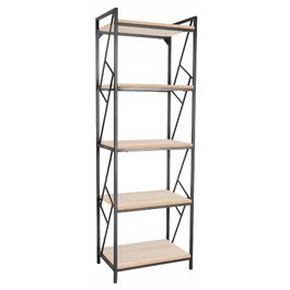 Стелаж Furnitex 60 x 180 x 40 см, чорний, дуб сонома