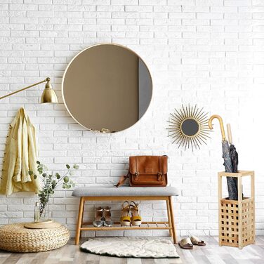 Підставка для парасольок Relaxdays з натурального дерева, квадратна, 50x18x18 см, горіх, тримач для парасольок у передпокій