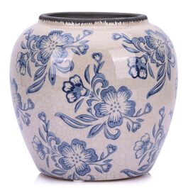 Ваза керамічна Blau-weiße Chinoiserie 27.9 см вінтажна для квітів та декорацій в стилі рустик, блакитна ваза для букета