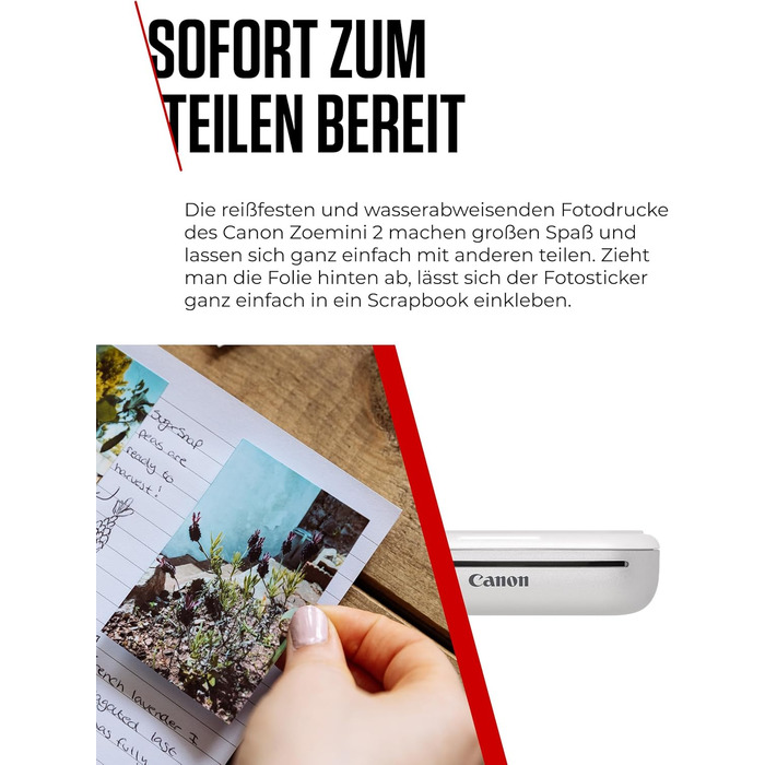 Canon Zoemini 2 Perlweiß: Міні-фотопринтер для смартфонів та планшетів | Модель для подорожей | Комплект друку