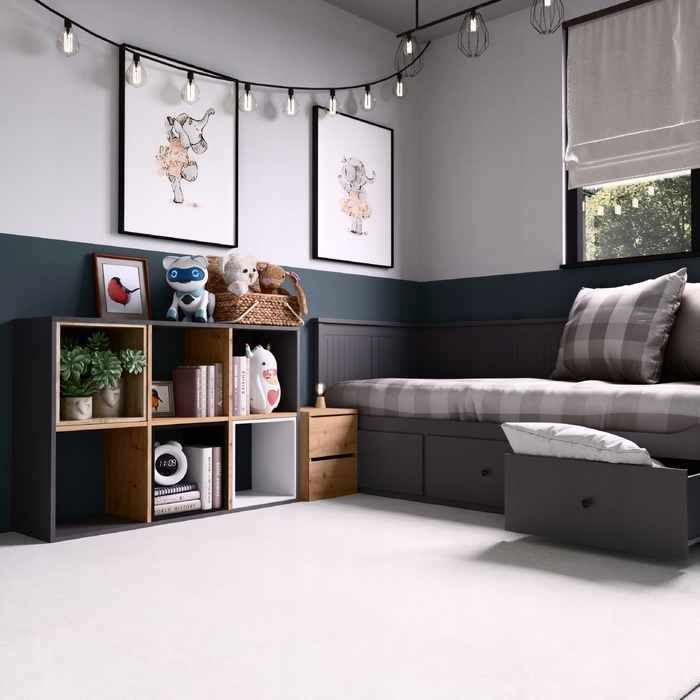 Стелаж TopEshop 110 см x 75 см x 30 см, антрацит
