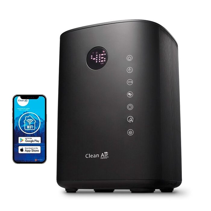Ультразвуковий зволожувач повітря Clean Air Optima CA-605B з UVC-стерилізацією, іонізатором та аромадифузором, 480 мл/год, для приміщень до 65м², чорний