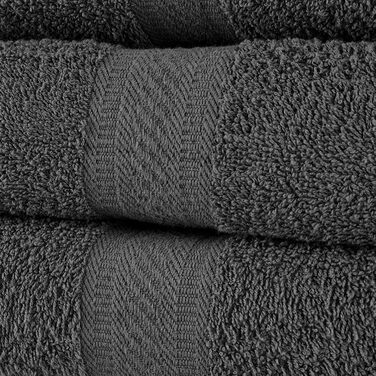 Набір із 4 великих рушників SweetNeedle 70x140 см, 500 г/м², 100% бавовна, готельна якість, високої поглинання, для ванної, душу, пляжу, щоденного використання, сірий