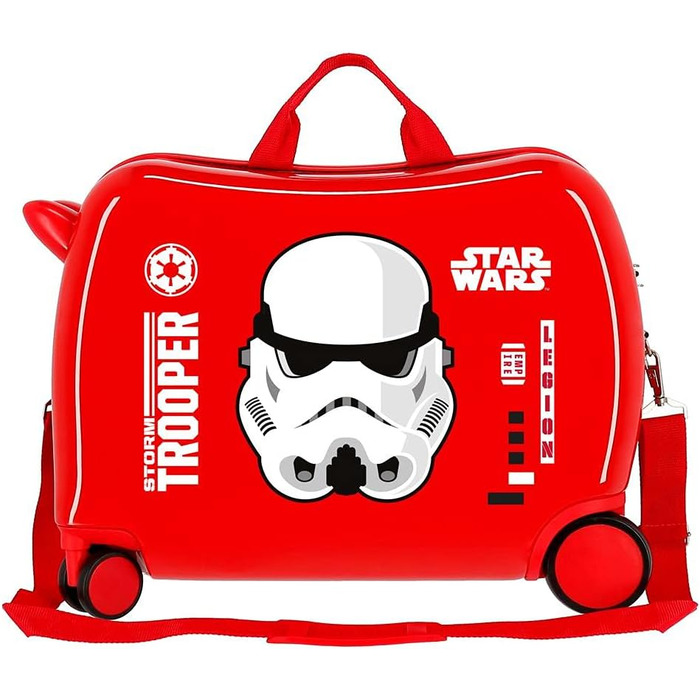 Дитяча валіза Star Wars, червона, 50x38x20 см, жорсткий корпус ABS, кодовий замок, 34 л, 4 колеса, ручна поклажа
