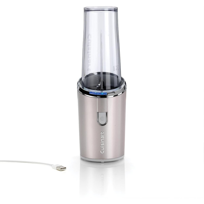 Портативний блендер Cuisinart 450 мл, акумуляторний, USB, для смузі, льоду, фрапе, молочних коктейлів, BPA-free Tritan, з кришкою та стаціонарною підставкою