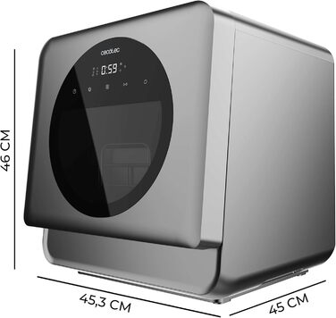 Посудомийна машина Cecotec Bolero Aguazero 1150 Dark Inox на 3 комплекти посуду: компактна, енергоефективна, сенсорне управління, 6 програм