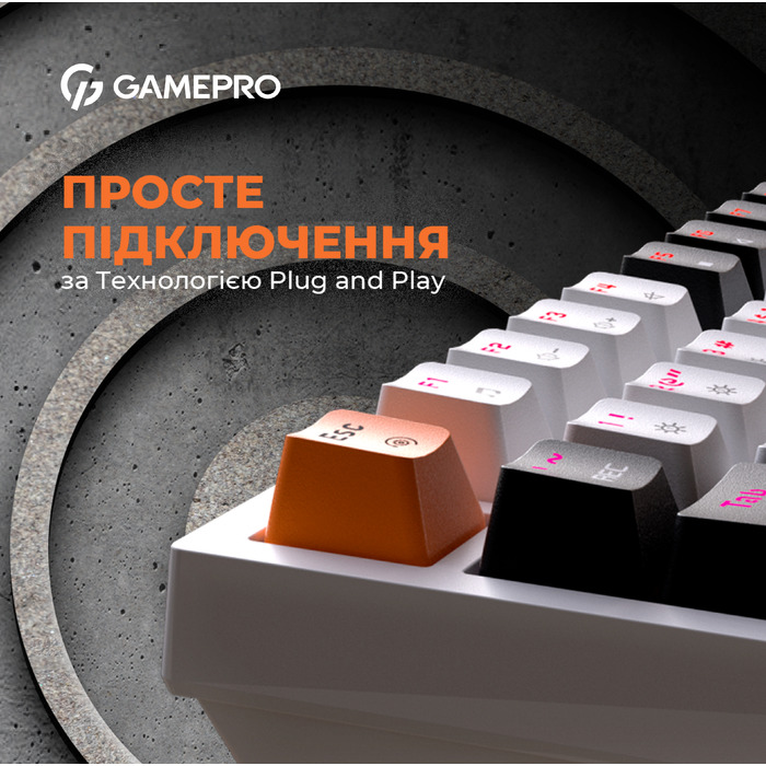 Дротова механічна клавіатура GamePro MK160W (Red) з Hot-Swap RGB White
