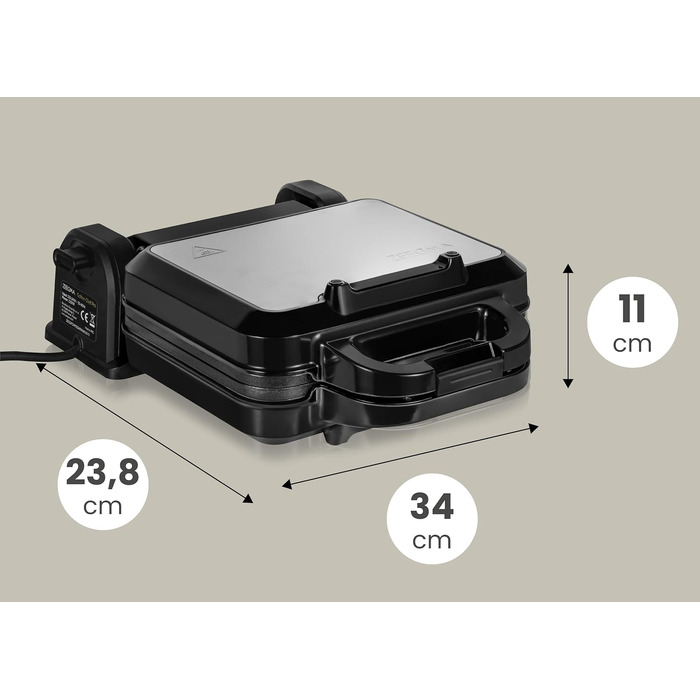 Вафельниця ZEEGMA GOFREE CHEF PRO для бельгійських вафель, 1200 Вт, вертикальна, з антипригарним покриттям та регулюванням температури, сріблясто-чорна