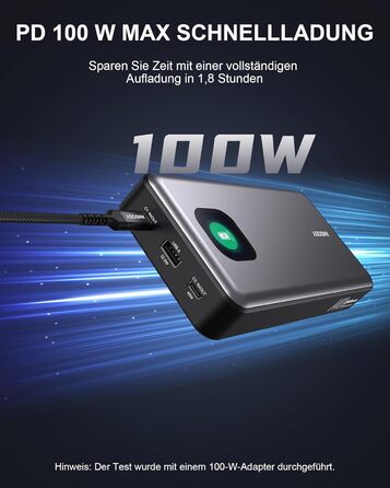 Powerbank 140W, 25000mAh з дисплеєм, PD3.1 для ноутбуків, MacBook, iPad, iPhone, Switch