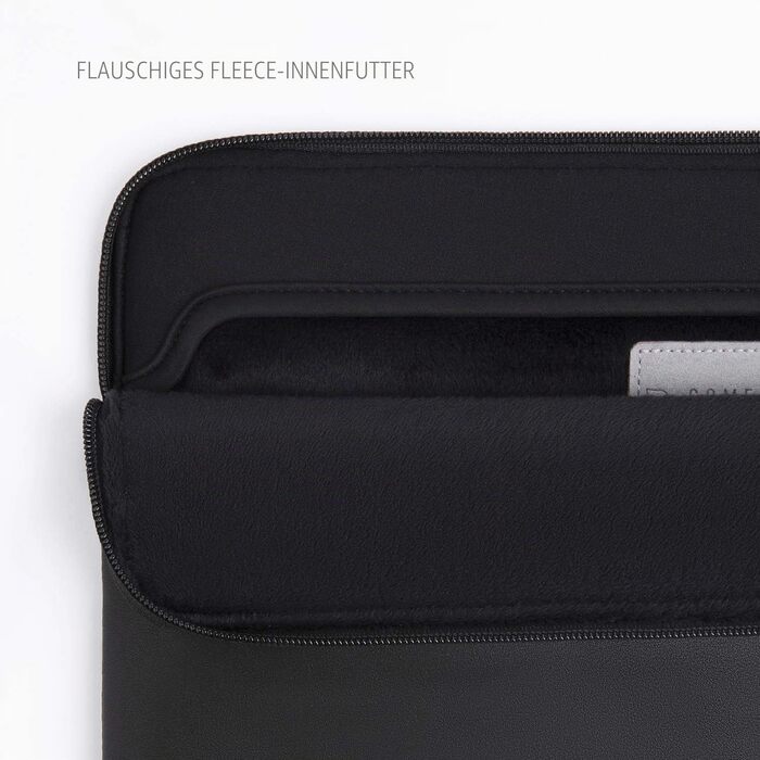 Захисний чохол-папка Comfyable Slim з екошкіри для MacBook Air та MacBook Pro 13/13.3/14 дюймів (M1, M2, M3, M4, M5, 2021-2026), чорний