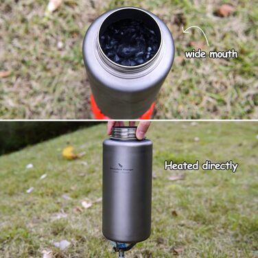 Фляга спортивна титанова Boundless Voyage 1000 мл Ti3013d: пляшка для води герметична, широка горловина