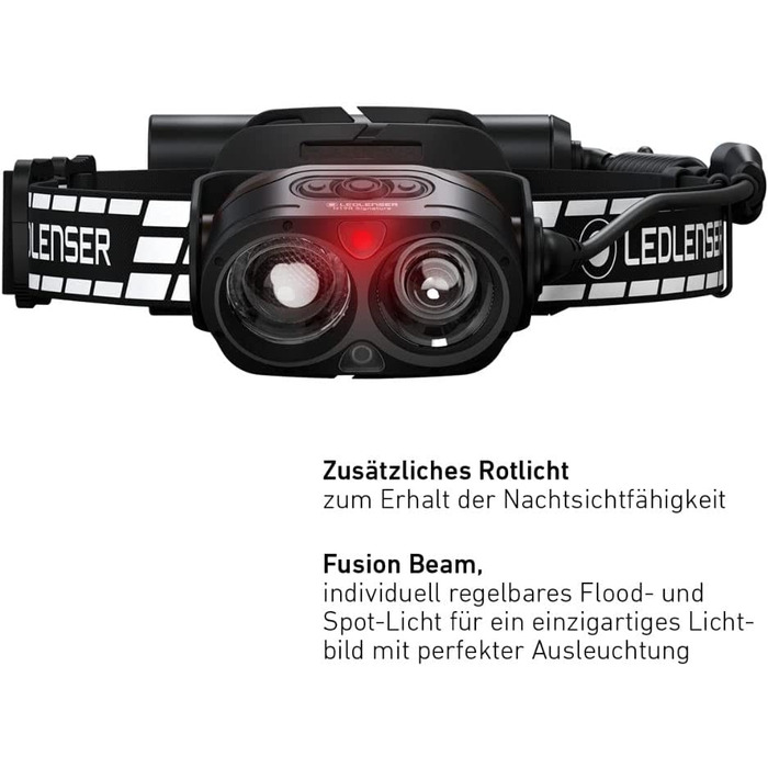 Ліхтар налобний Ledlenser H19R Signature, 4000 лм, LED, акумуляторний, водонепроникний IP67, з червоним світлом, Bluetooth, USB-магнітна зарядка, для шолома, для MTB, Outdoor, преміум-якість