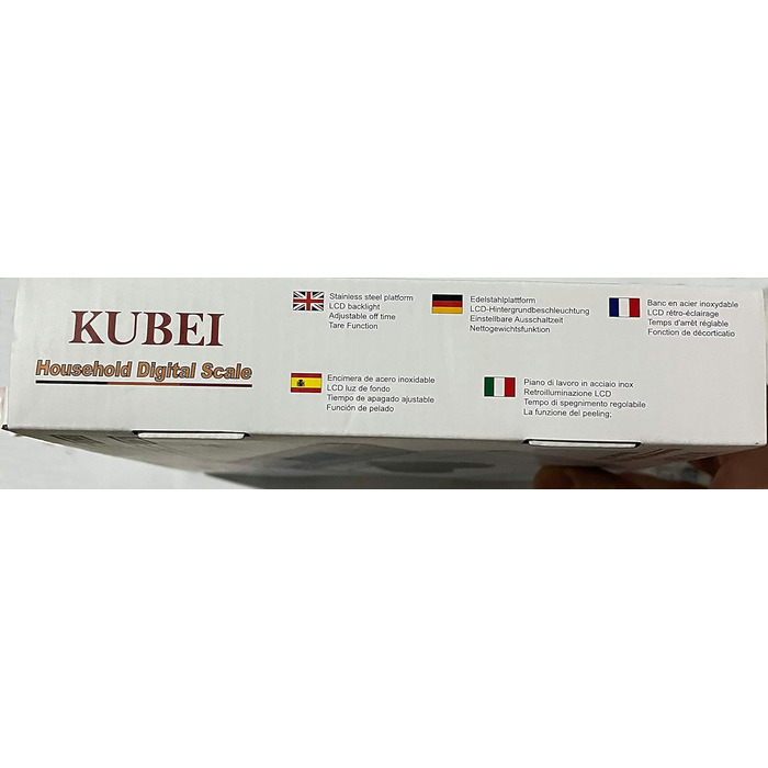 Цифрова кухонна вага KUBEI 5кг/0,1г, велика нержавіюча платформа, USB-заряджання, високоточна побутова вага, таймер вимкнення