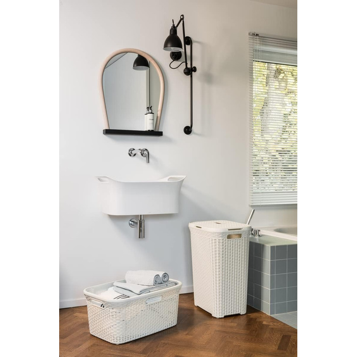 Кошик для білизни CURVER Style 60 л, пластик, кремовий, 44.8x34.1x61.5 см