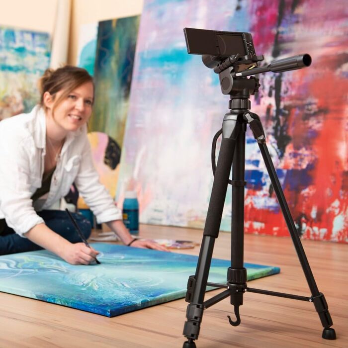 Штатив Hama 3D для камери та смартфона, легкий фотоштатив 153 см, трипод із трьохпозиційною головкою, для відеокамери та дзеркальної камери, чорний