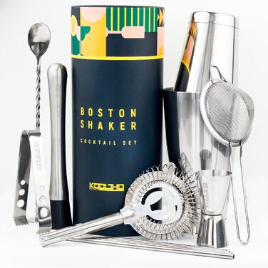 Набір Boston Shaker для коктейлів, професійний набір бармена з нержавіючої сталі, подарунковий сет для жінок і чоловіків, Tin-in-Tin шейкер для бару