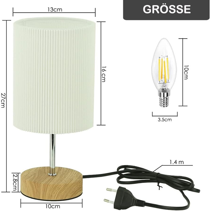 Настільна лампа HSLighting, 2 шт, LED, диммер, сенсорне керування, 3 рівні яскравості, мінімалістичний дизайн, для спальні, вітальні, читання, кругла форма