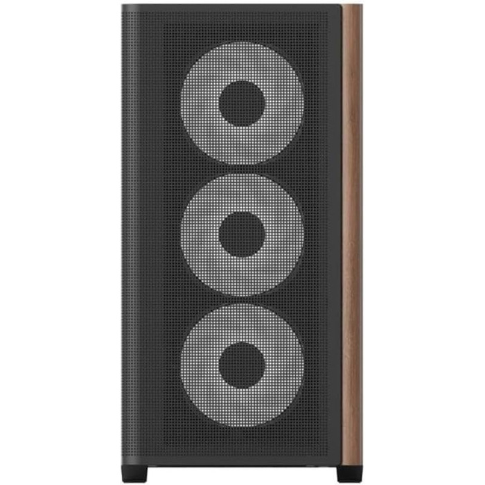 Корпус для ПК AeroCool D301A, ігровий Mid-Tower, оптимізований повітряний потік, дерев'яна Mesh-панель, 4 RGB-вентилятори, USB Type-C, сумісний з ASUS/MSI M-ATX, чорний