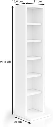 Стелаж для CD Vicco, білий, 21 x 91.8 см, окремий