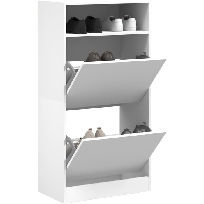 Шафа для взуття vidaXL біла 60x34x116 см, ДСП