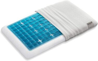 Ортопедична подушка Technogel Deluxe для підтримки шиї, сертифікована, без шкідливих речовин, гелевий наповнювач, для спини та бокового сну, з наволочкою, 66x40x7 см