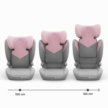 Дитяче автокрісло Kinderkraft I-SPARK 2 PRO (100-150 см), 2в1, i-Size, рожеве