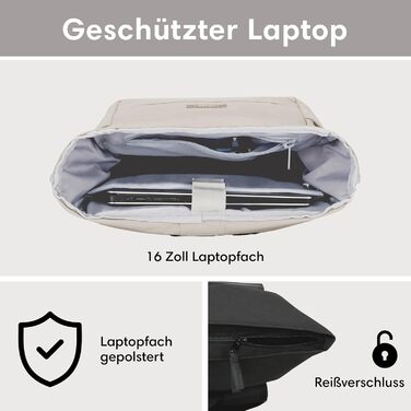 Рюкзак LARKSON Rolltop No 4 для жінок і чоловіків, з відділенням для ноутбука, для університету, роботи й велосипеда, великий туристичний рюкзак, водовідштовхувальний, універсальний розмір, колір пісочний