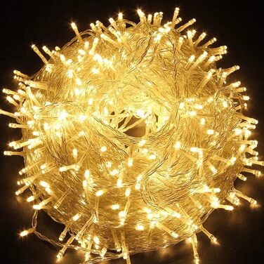 Гірлянда Quntis 500 LED 100 м, водонепроникна, електрична, 8 режимів, з пам'яттю, для вулиці та дому, для Нового року, весілля, вечірки, саду
