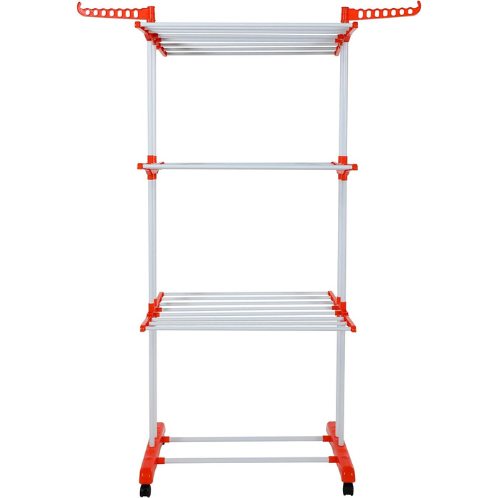 Сушарка для білизни Herzberg HG8034ORG, 20 м, багатофункціональна, нержавіюча сталь, легка збірка, помаранчева