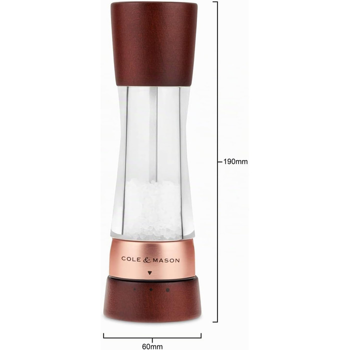Набір ручних млинків для солі та перцю Cole & Mason Derwent Precision+, сталь/акрил, 190 мм, колір Gunmetal Grey