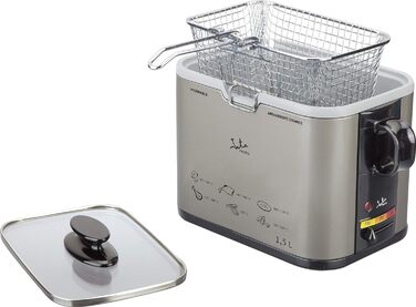 Фритюрниця Jata FR326E, 1000 Вт, 1.3 л, чорна/срібляста