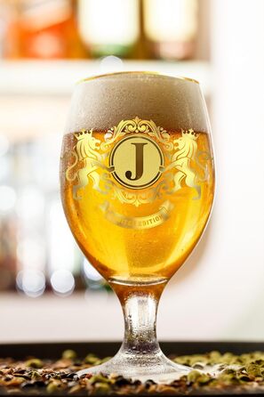 CROWNLY CRYSTAL Персоналізований пивний келих із гравіюванням для чоловіків – подарунок на день народження, весілля, адвент-календар, ювілей