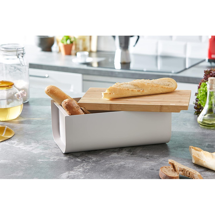 Хлібниця Alessi Mattina BG03 WG з нержавіючої сталі, бамбука та епоксидної смоли, колір Warm Grey