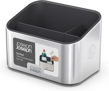 Органайзер для миття посуду Joseph Joseph Surface, стійка для приборів із нержавіючої сталі, протиковзаючий кухонний аксесуар, сірий