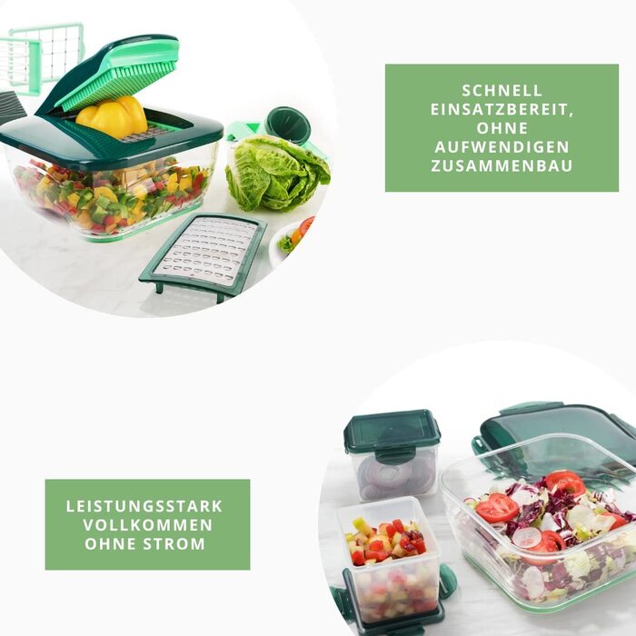 Овочерізка Genius Nicer Dicer Chef 15 в 1, зелена, багатофункціональна, для овочів, фруктів, цибулі, мандоліна, шинкування