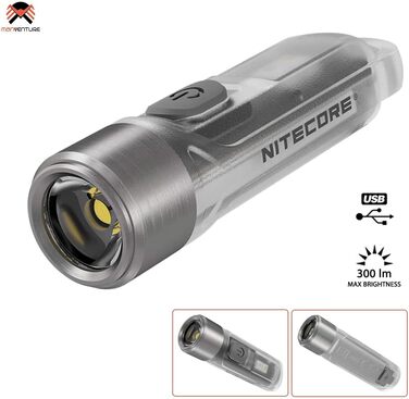Міні-ліхтарик Nitecore TIKI, надяскравий, 300 лм, UV світло, перезаряджуваний, брелок-ліхтарик
