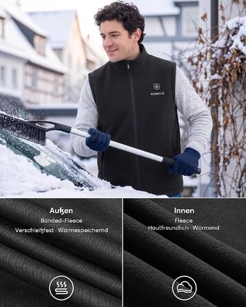 Зігріваюча флісова жилетка чоловіча з Powerbank 16000mAh 7,4V, чорна, розмір L