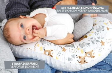 Подушка для годування Totsy Baby Stillkissen Mond Minky 130 см Оленя Сіра (Oeko-Tex) - підтримка для годування груддю