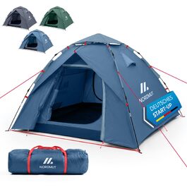 Намет автоматичний NORDMUT Pop Up для 2-4 осіб, водонепроникний кемпінговий намет з UV-захистом та вентиляцією, синій
