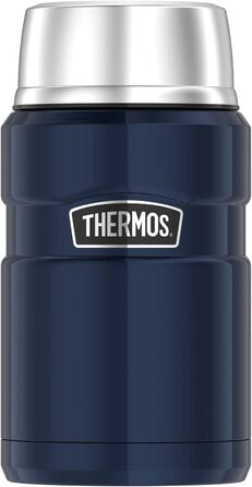 Термос для їжі Thermos Stainless King 710 мл, нержавіюча сталь, 14 годин гаряче / 24 години холодне, для супу, мюслі, рагу, герметичний, без ложки, синій, можна мити в посудомийній машині