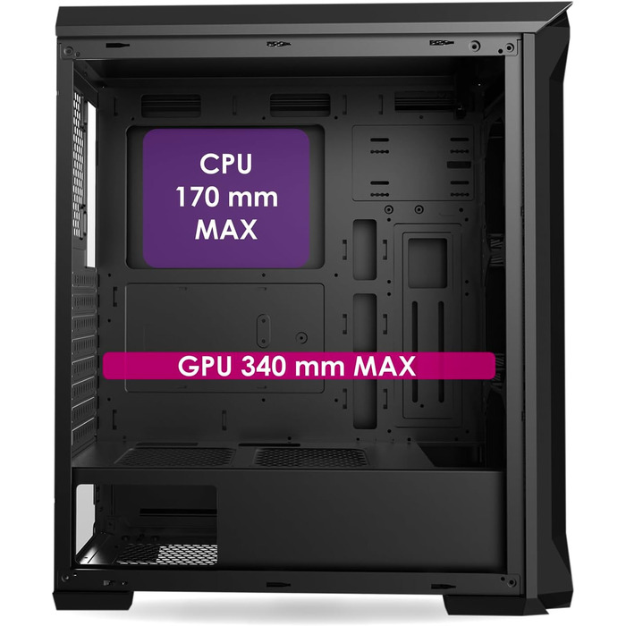 Ігровий корпус для ПК EMPIRE GAMING Darkwitcher, ARGB, середній ATX, металева сітка, скляна бокова панель, 4 вентилятори 120 мм, адресне підсвічування RGB, 5V PWM
