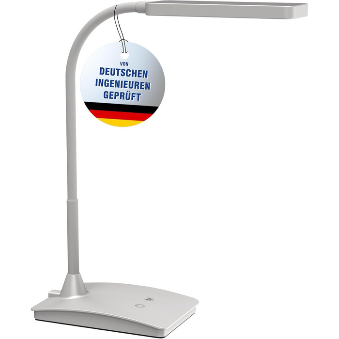 LED настільна лампа Maul MAULpearly Colour Vario, диммована, 3000-6500K, для письмового столу та офісу, срібляста