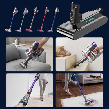 Акумулятор Li-ion V10 8000mAh/8.0Ah для пилососа Dyson V10 SV12 Animal Absolute Motörhead Fluffy Total Clean сіро-коричневий