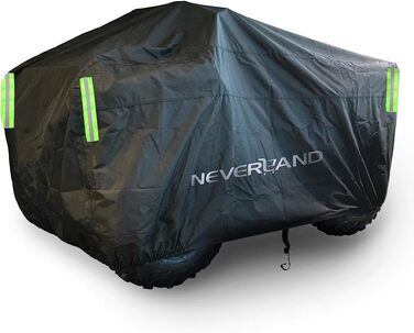 Водонепроникний чохол для квадроцикла NEVERLAND ATV (XXXL, 256x110x120 см) з тканини 210D Oxford, захист від дощу, пилу та UV, зі світловідбиваючими смугами, чорний