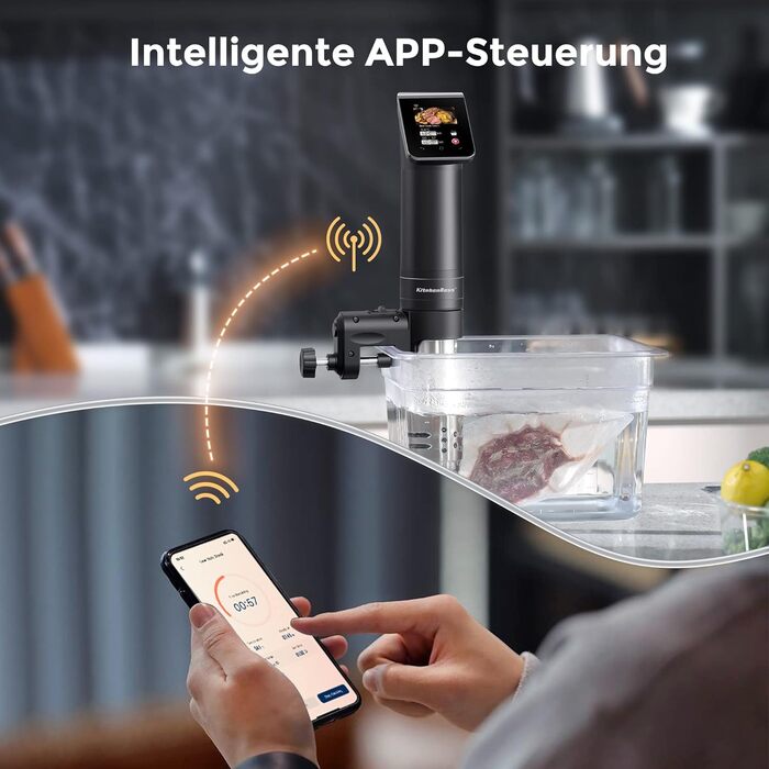 KitchenBoss Sous Vide Garer G330: Точний приготування їжі за низькою температурою з Wi-Fi, IPX7, TFT-дисплеєм та таймером