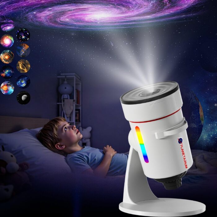 Проєктор зоряного неба Galaxy 4K HD: 8 кольорів, 10 сценаріїв туманності, таймер, для спальні, дитячої кімнати, домашнього кінотеатру